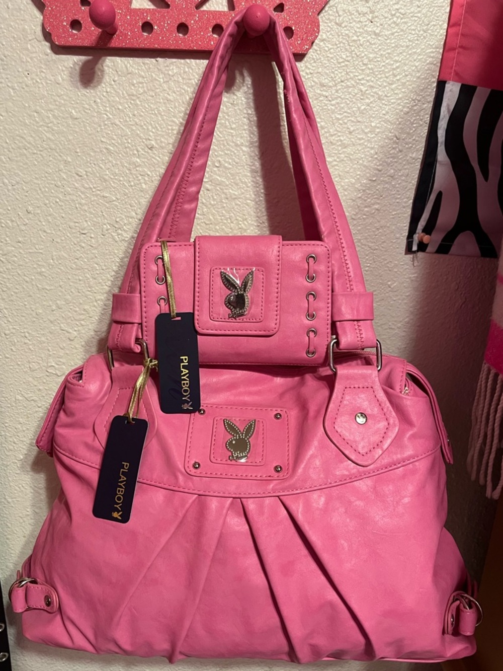 NWT Vintage Playboy Bunny pink purse & matching wallet